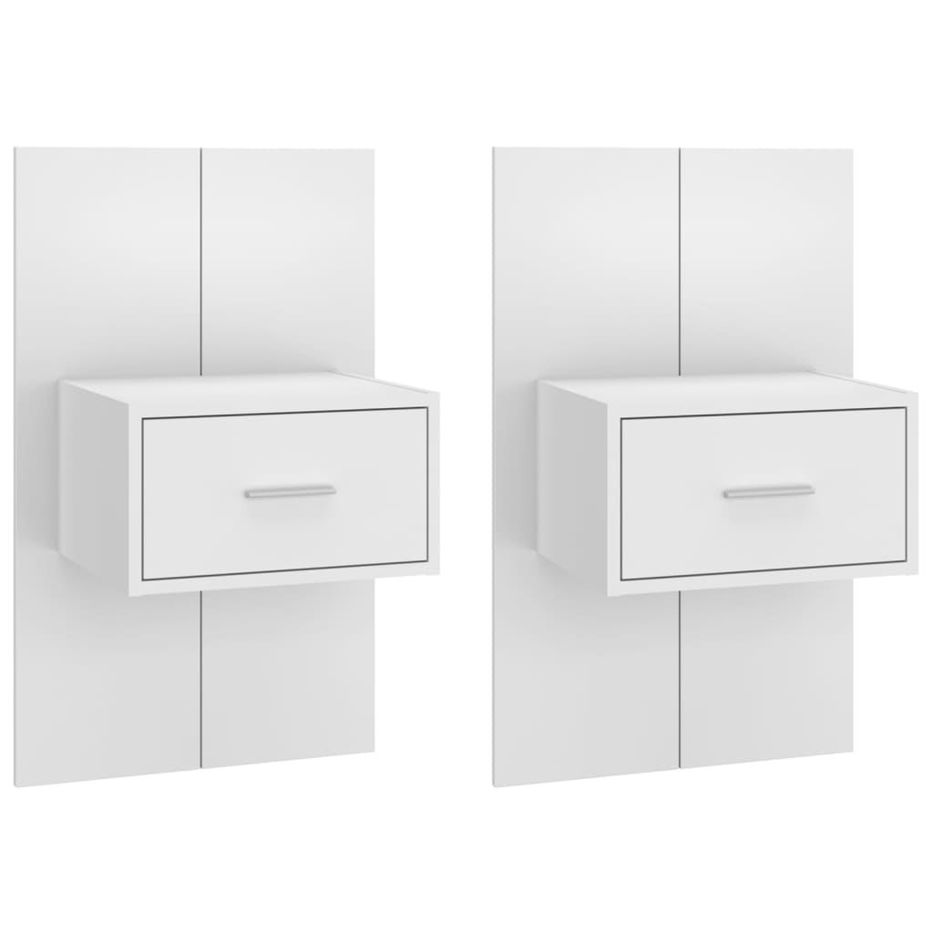 vidaXL Wall-mounted Bedside Cabinets 2 pcs High Gloss White