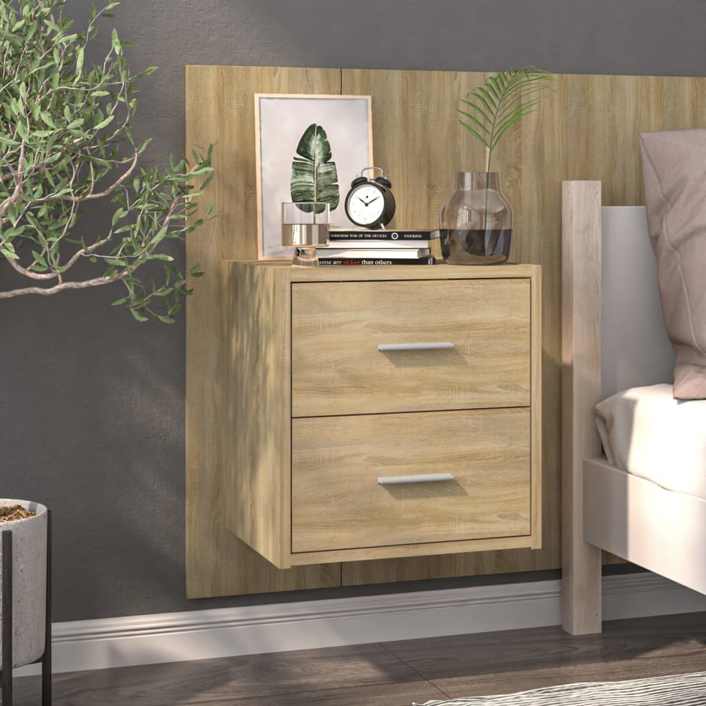 Wall-mounted Bedside Cabinets 2 pcs Sonoma Oak
