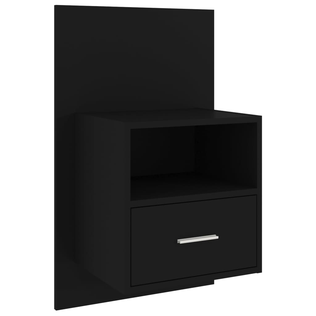 vidaXL Wall-mounted Bedside Cabinets 2 pcs Black