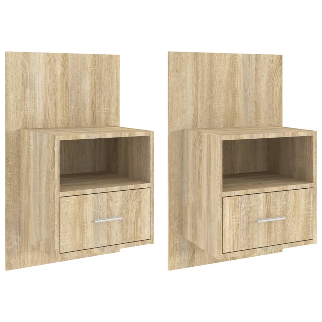 vidaXL Wall-mounted Bedside Cabinets 2 pcs Sonoma Oak