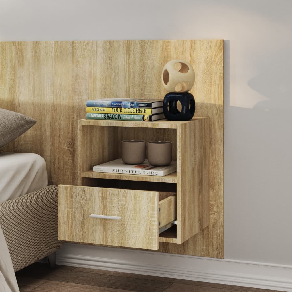 vidaXL Wall-mounted Bedside Cabinets 2 pcs Sonoma Oak