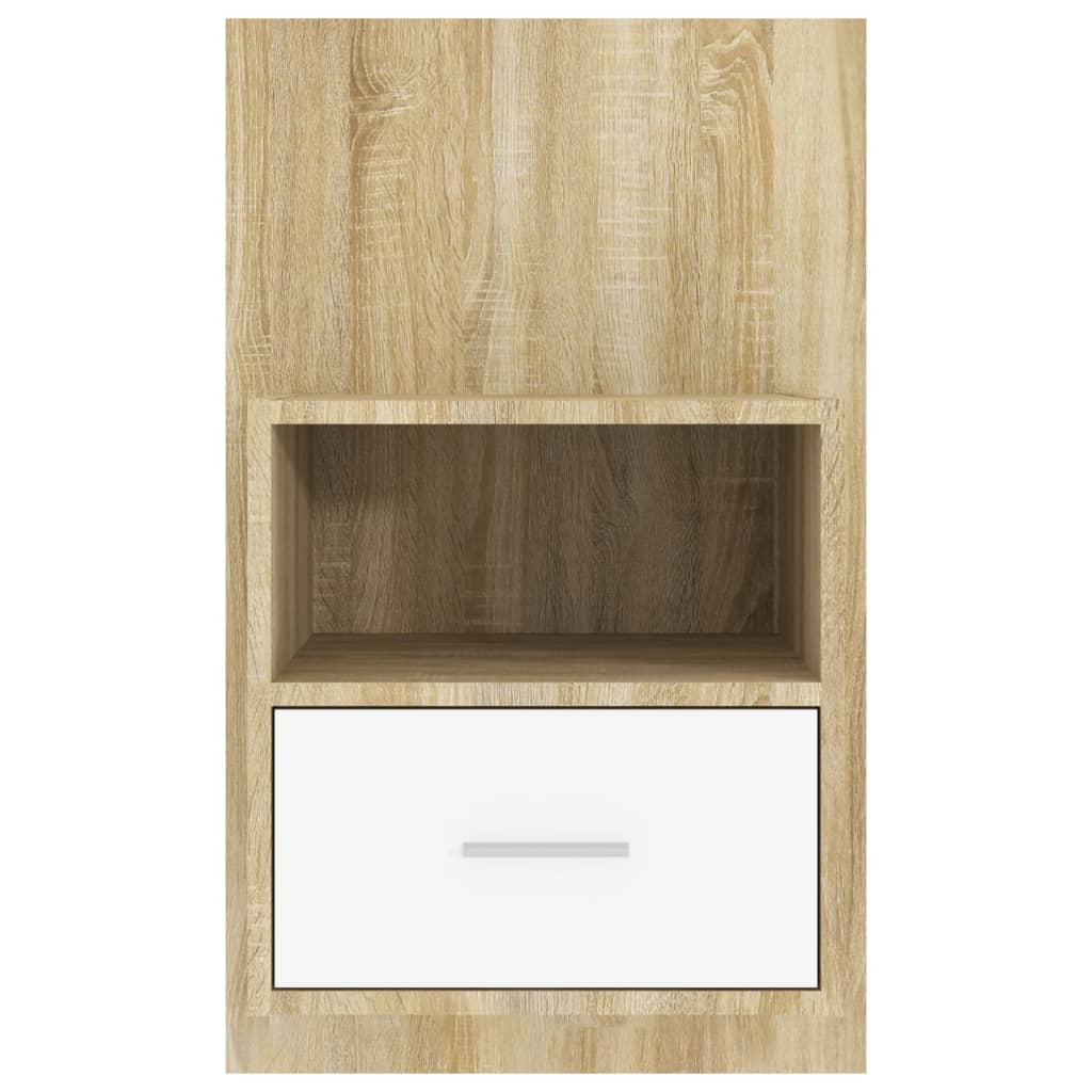 vidaXL Wall-mounted Bedside Cabinets 2pcs White and Sonoma Oak