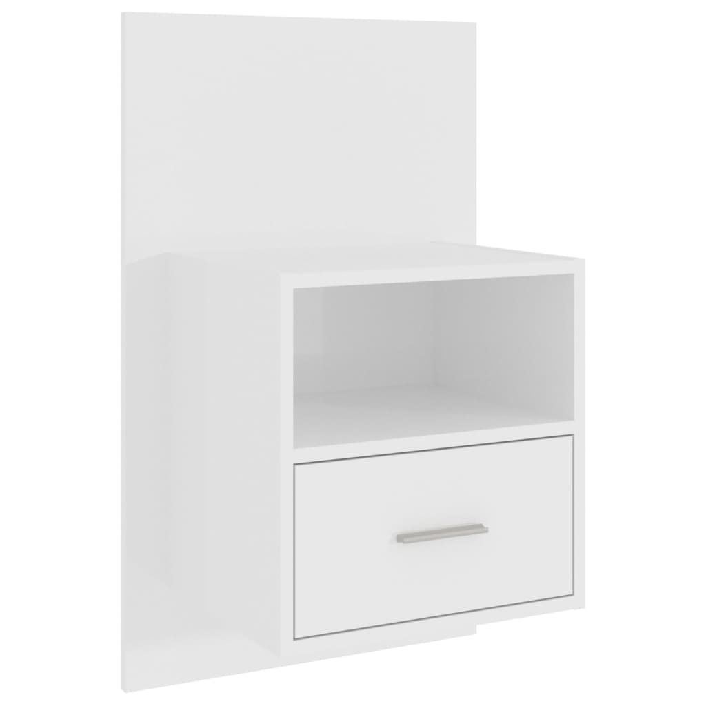 vidaXL Wall-mounted Bedside Cabinets 2 pcs High Gloss White