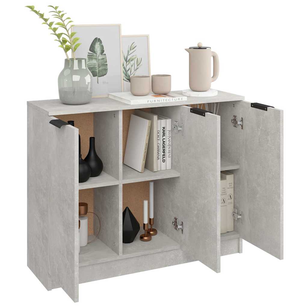 Sideboard Concrete Grey 90,5x30x70 cm Engineered Wood
