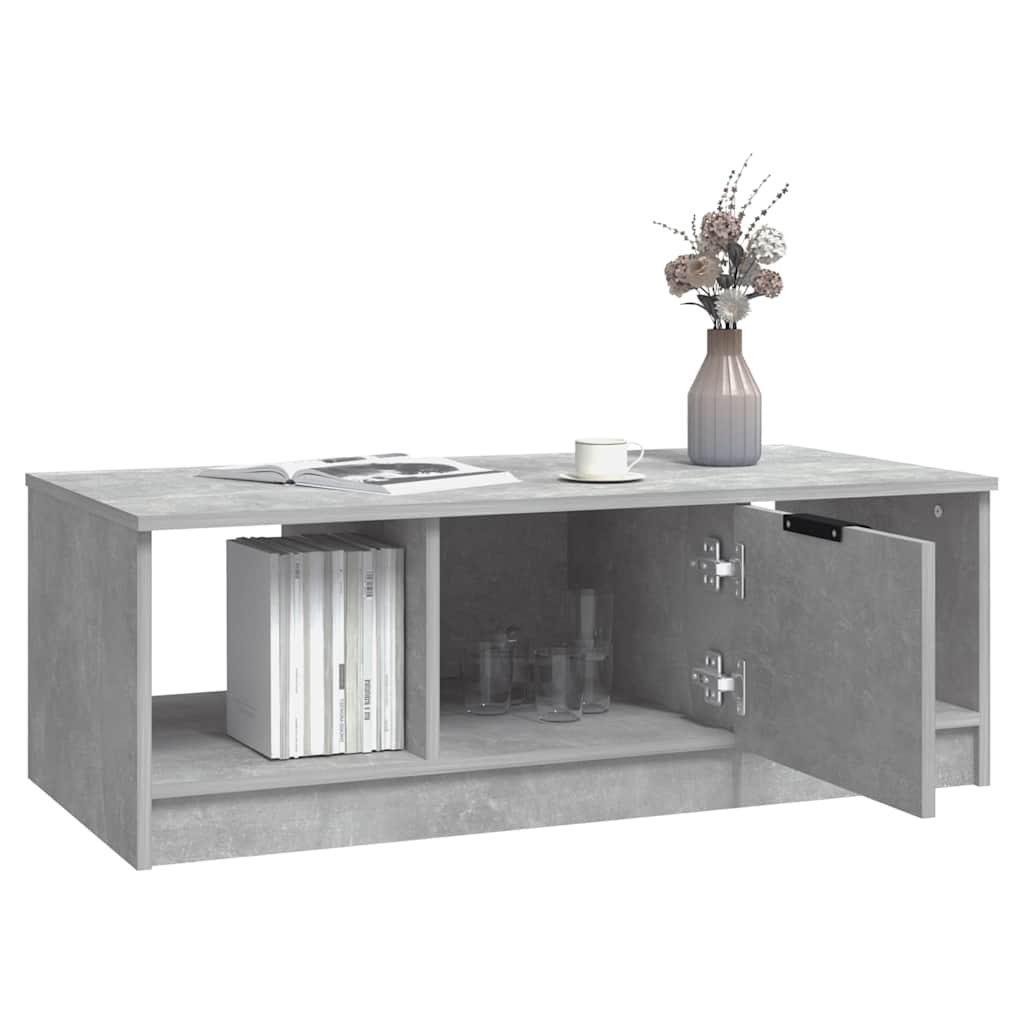 Coffee Table Concrete Grey 102x50x36 cm Engineered Wood