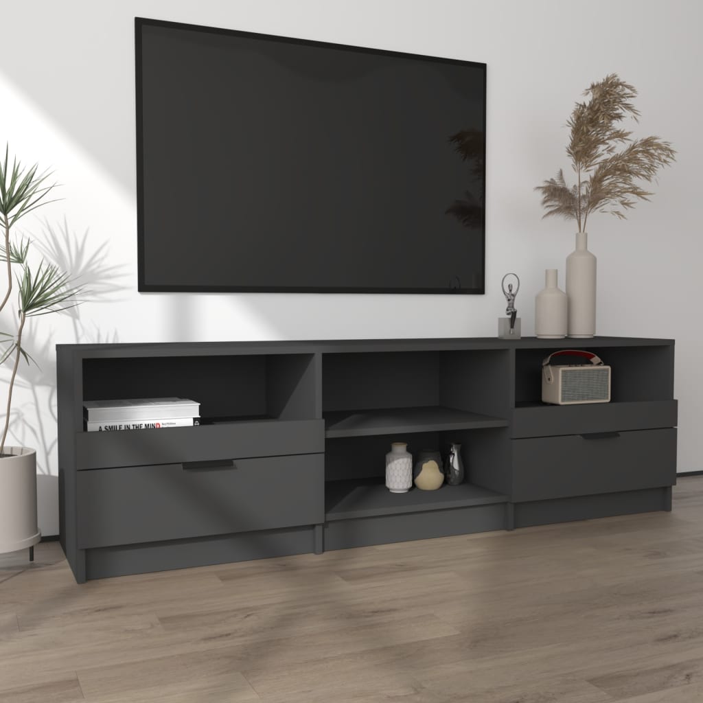 vidaXL TV Cabinet Black 150x33.5x45 cm Engineered Wood