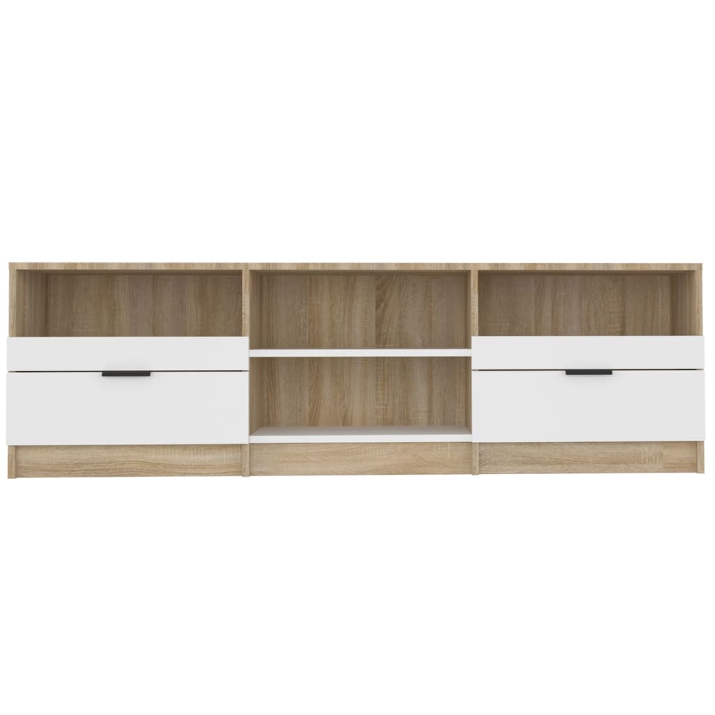 vidaXL TV Cabinet White and Sonoma Oak 150x33.5x45 cm Engineered Wood