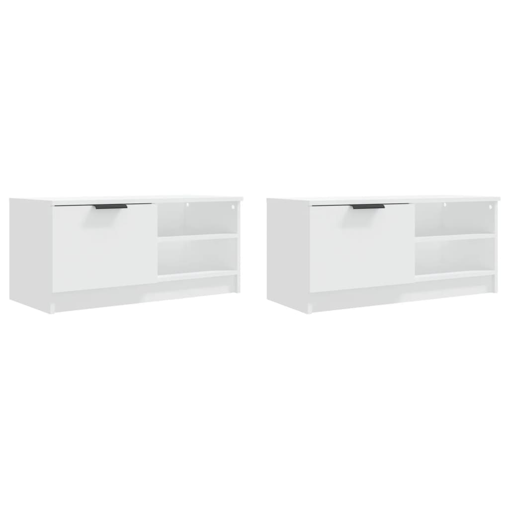 vidaXL TV Cabinets 2 pcs White 80x35x36.5 cm Engineered Wood