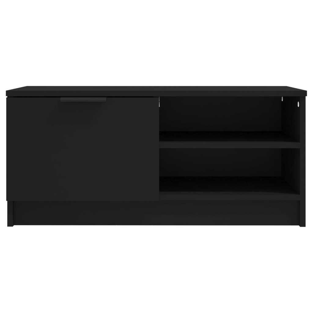 vidaXL TV Cabinets 2 pcs Black 80x35x36.5 cm Engineered Wood