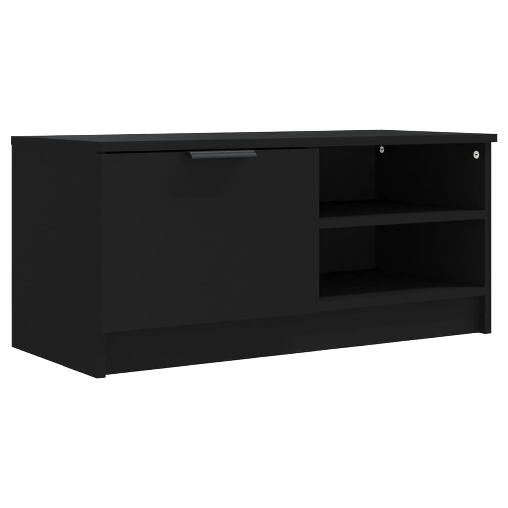 vidaXL TV Cabinets 2 pcs Black 80x35x36.5 cm Engineered Wood