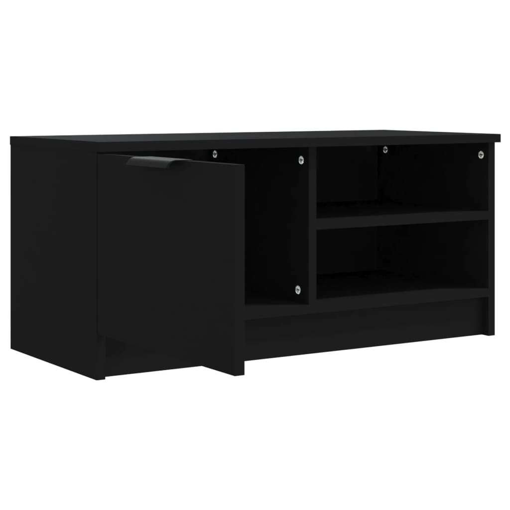 vidaXL TV Cabinets 2 pcs Black 80x35x36.5 cm Engineered Wood