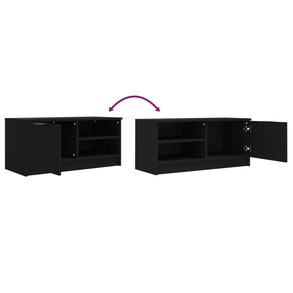 vidaXL TV Cabinets 2 pcs Black 80x35x36.5 cm Engineered Wood