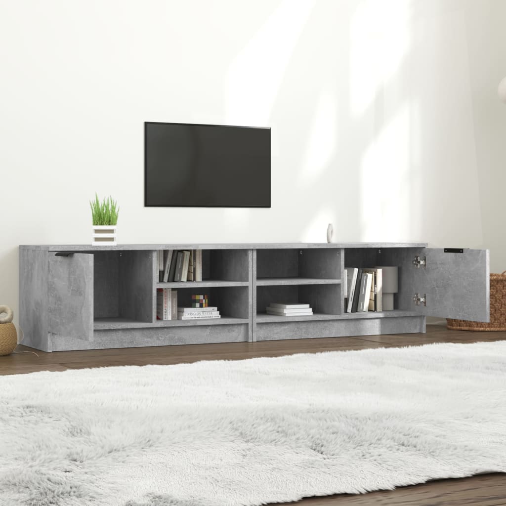 vidaXL TV Cabinets 2 pcs Concrete Grey 80x35x36.5 cm Engineered Wood