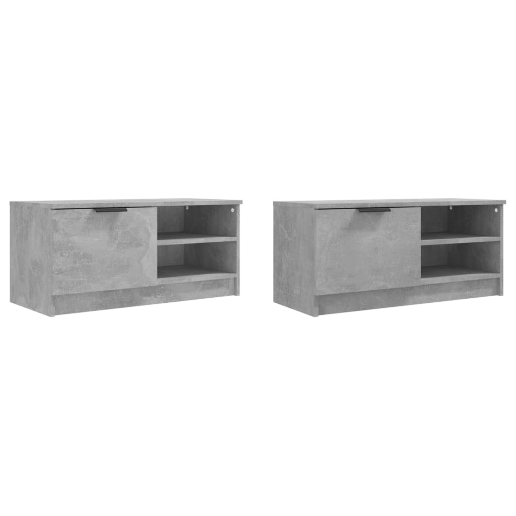 vidaXL TV Cabinets 2 pcs Concrete Grey 80x35x36.5 cm Engineered Wood