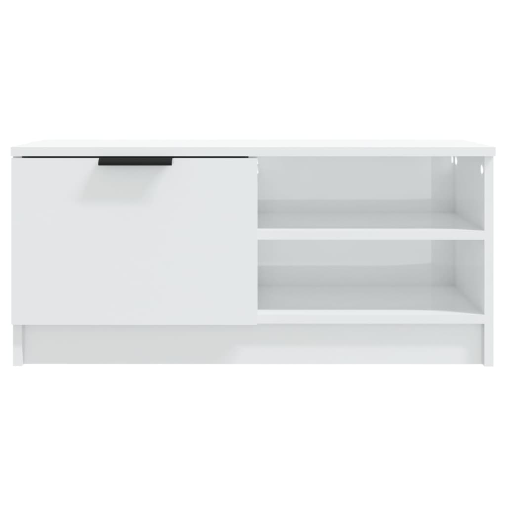 TV Cabinet High Gloss White 80x35x36,5 cm Engineered Wood