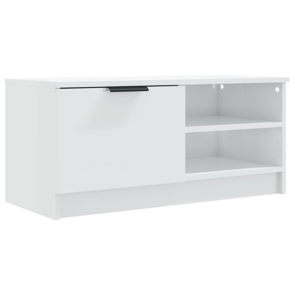 2 Piece TV Cabinet Set High Gloss White 80x35x36,5cm Engineered Wood