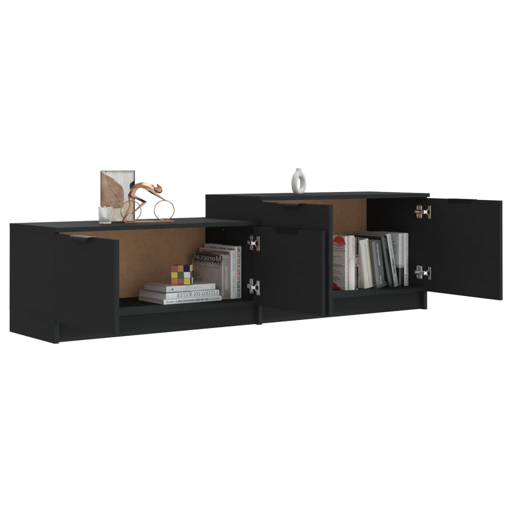 vidaXL TV Cabinet Black 158.5x36x45 cm Engineered Wood