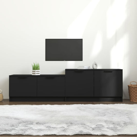 vidaXL TV Cabinet Black 158.5x36x45 cm Engineered Wood