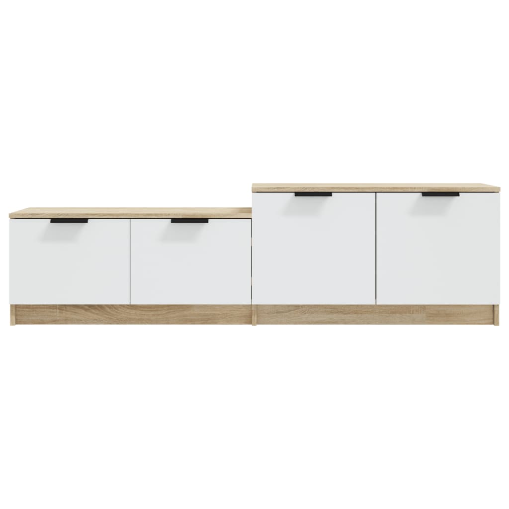 vidaXL TV Cabinet White and Sonoma Oak 158.5x36x45 cm Engineered Wood