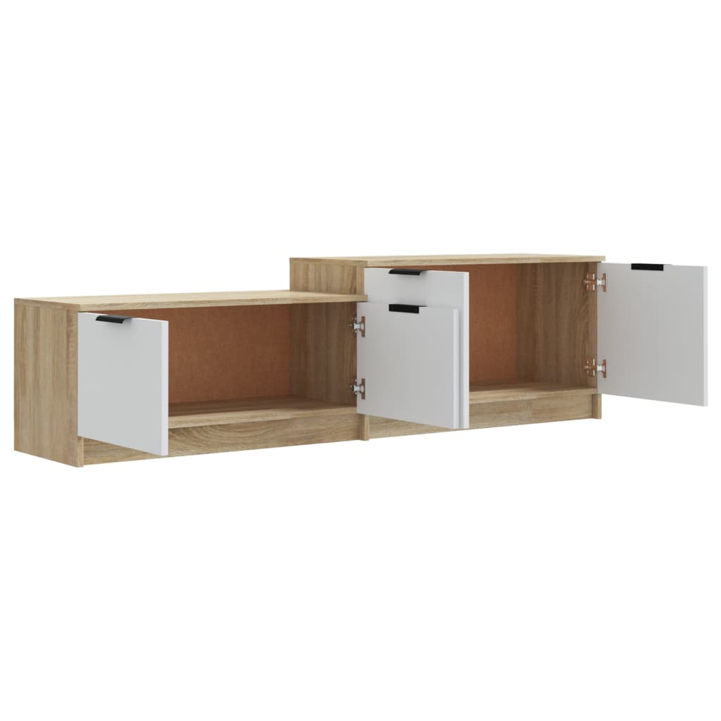 vidaXL TV Cabinet White and Sonoma Oak 158.5x36x45 cm Engineered Wood