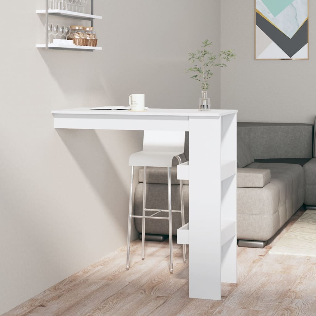 vidaXL Wall Bar Table White 102x45x103.5 cm Engineered Wood