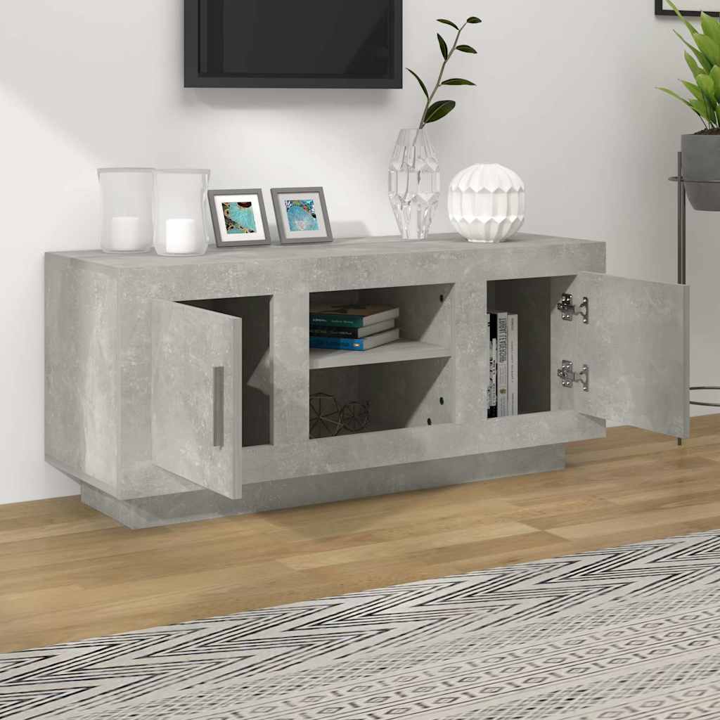 TV Cabinet Concrete Grey 102x35x45 cm Engineered Wood