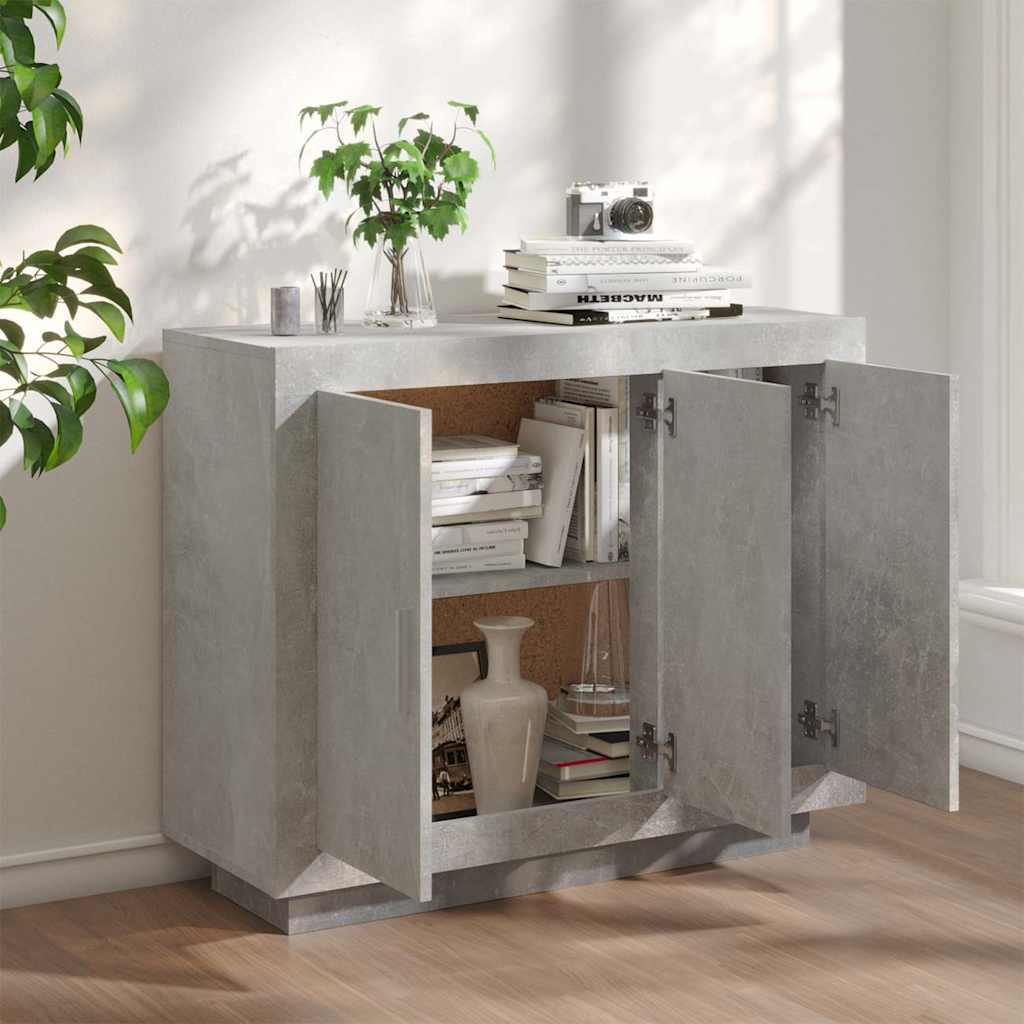 Sideboard Concrete Grey 92x35x75 cm Engineered Wood