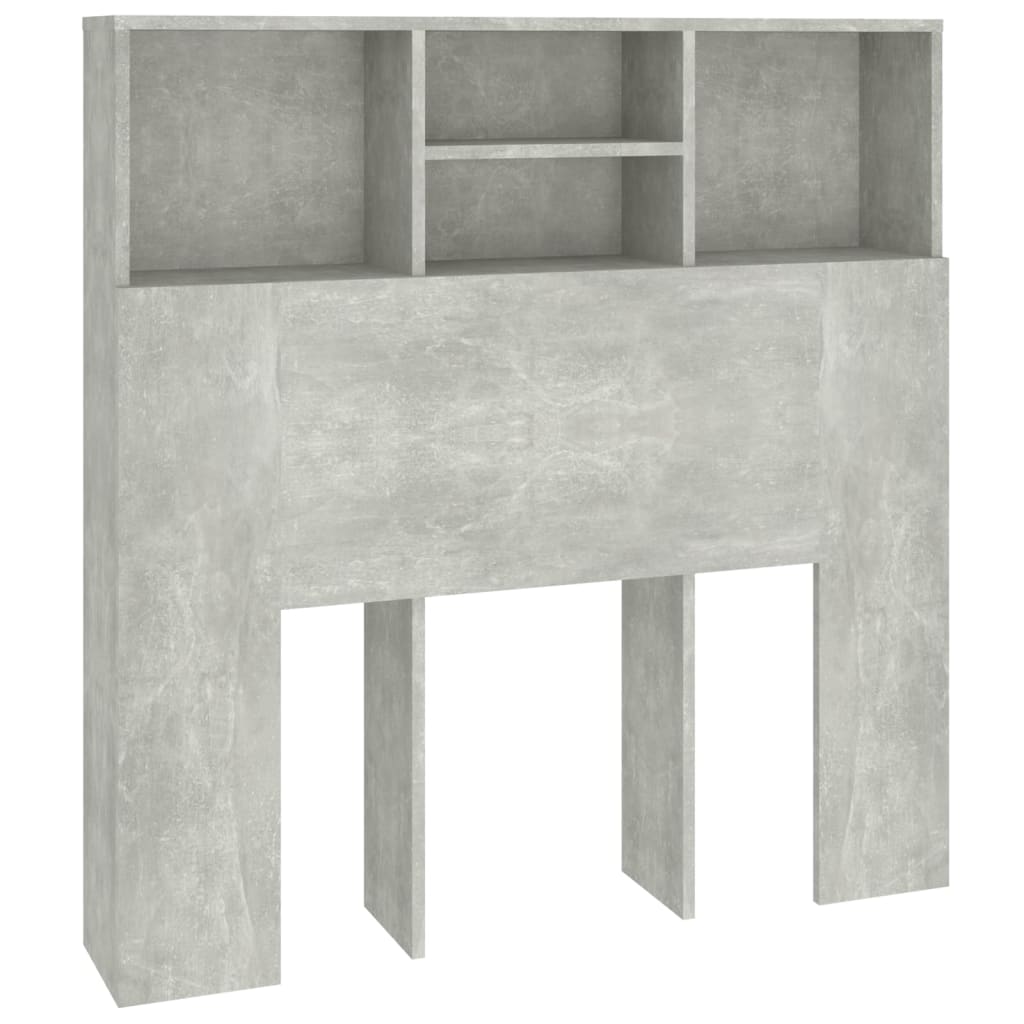 Headboard Cabinet Concrete Grey 100x19x103.5 cm