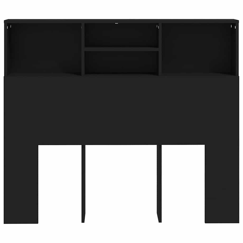 Headboard Cabinet | Black | Engineered Wood | Medium | Headboard Cabinet