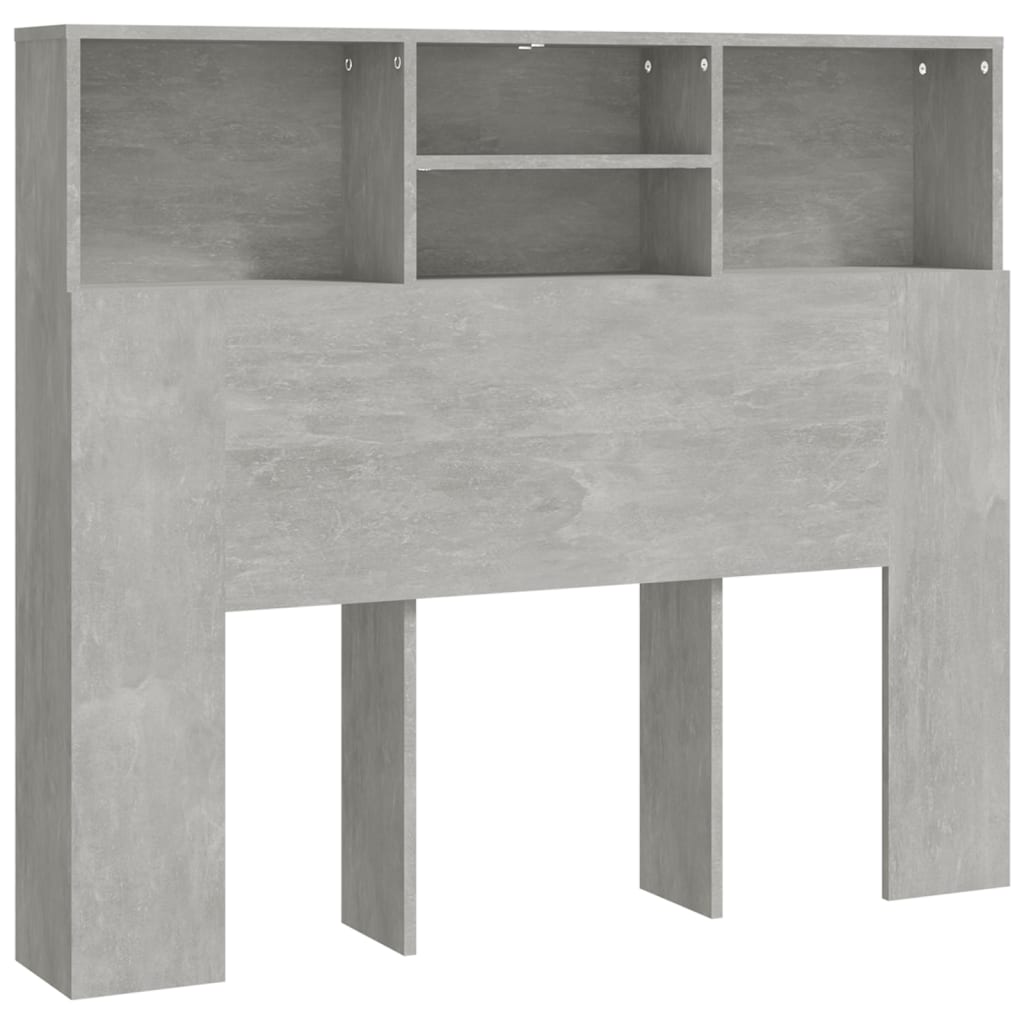 vidaXL Headboard Cabinet Concrete Grey 120x19x103.5 cm