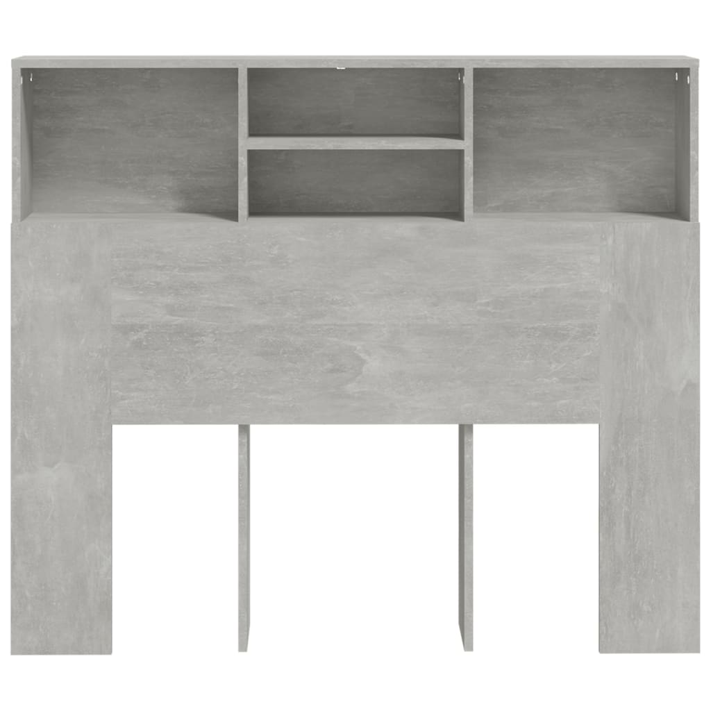 vidaXL Headboard Cabinet Concrete Grey 120x19x103.5 cm