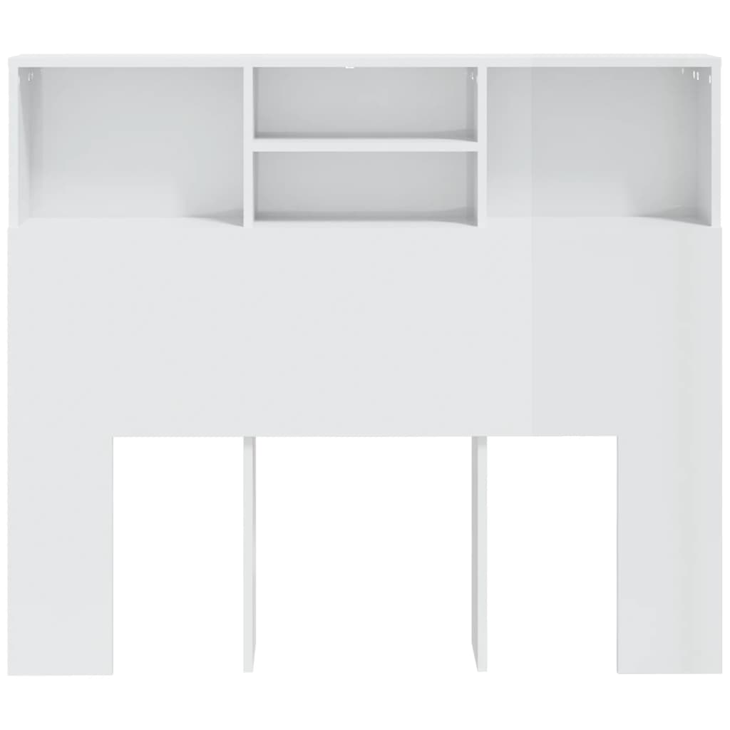 vidaXL Headboard Cabinet High Gloss White 120x19x103.5 cm