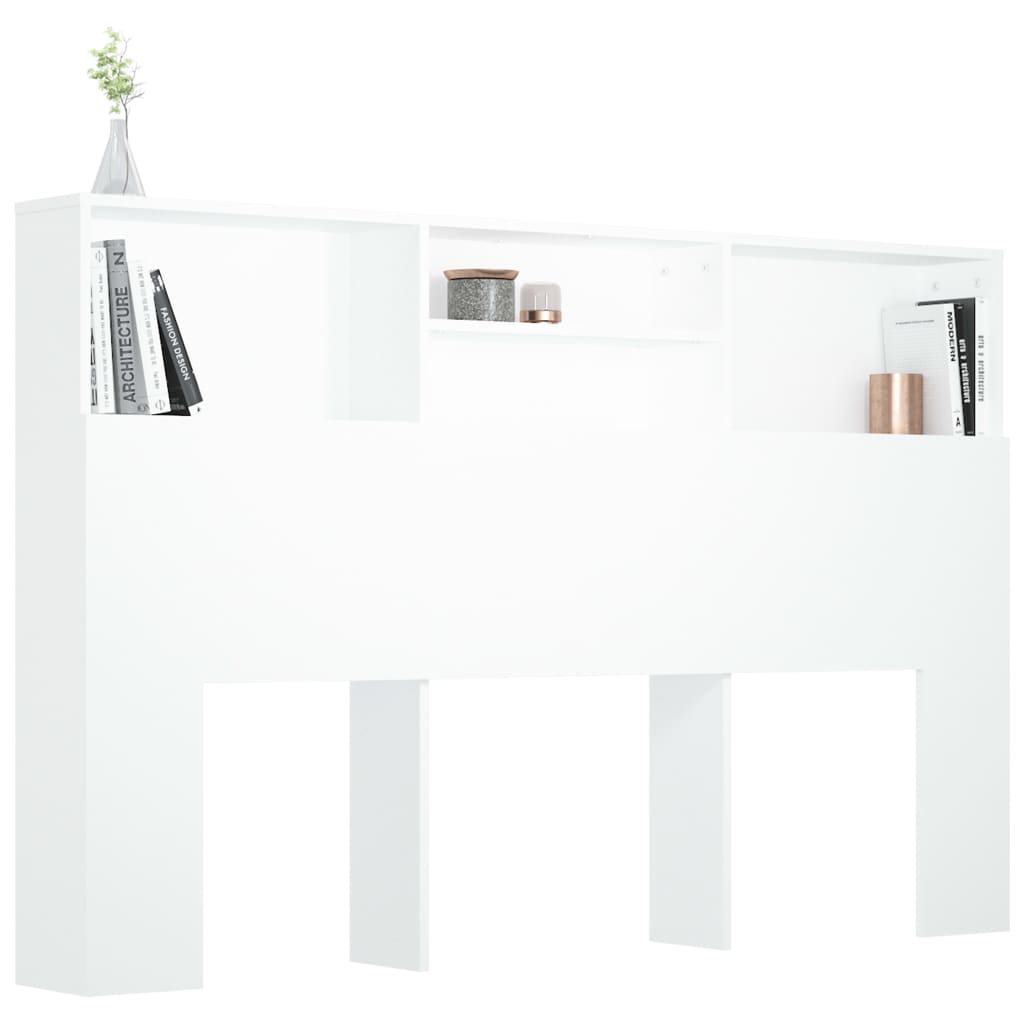 vidaXL Headboard Cabinet White 160x19x103.5 cm