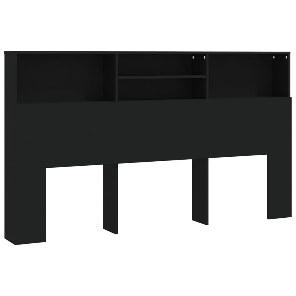 vidaXL Headboard Cabinet Black 180x19x103.5 cm