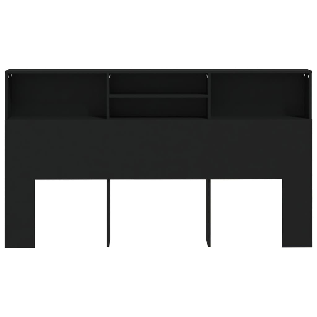 vidaXL Headboard Cabinet Black 180x19x103.5 cm