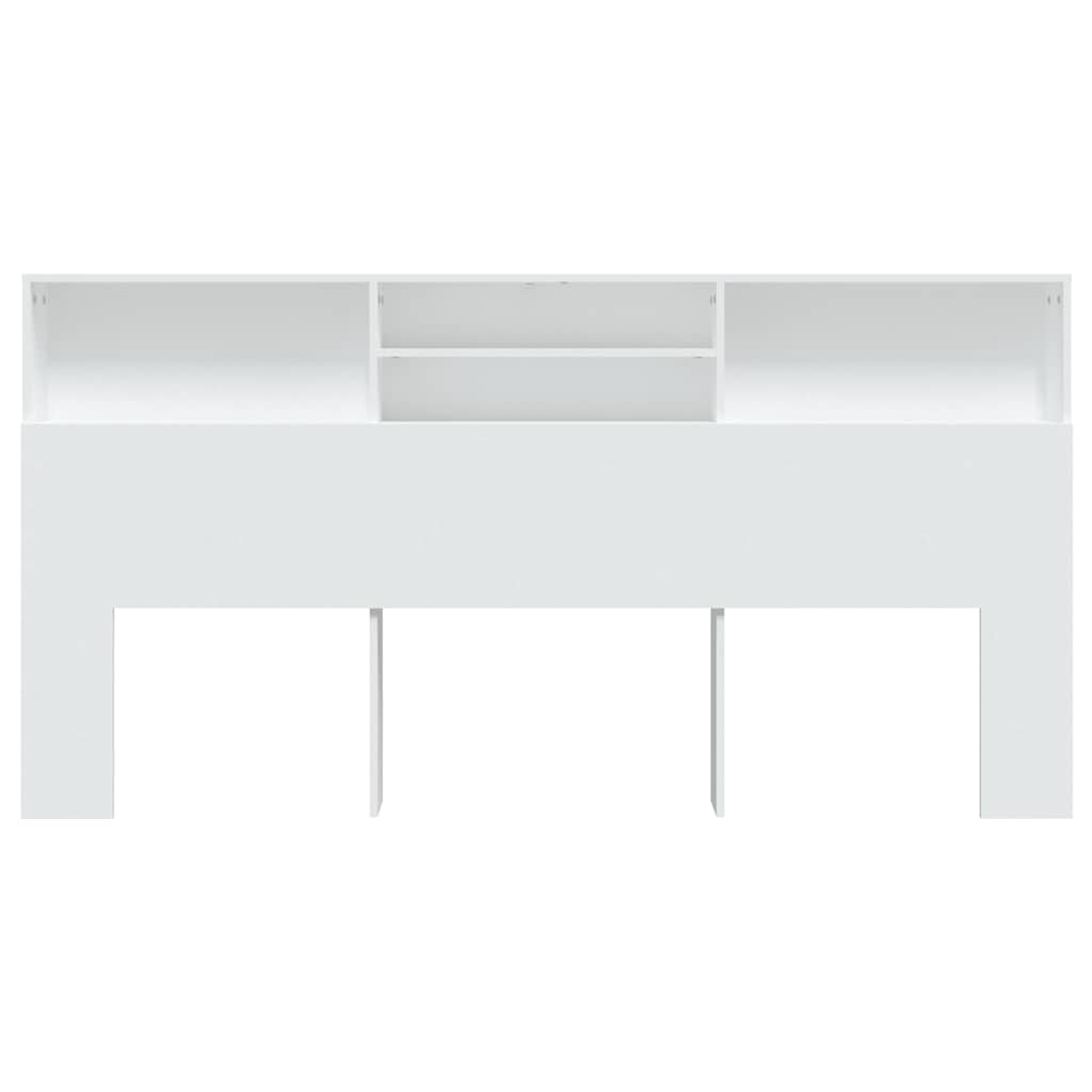 Headboard Cabinet White 200x19x103.5 cm