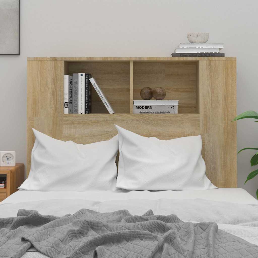 Headboard Cabinet | Sonoma oak | Engineered wood | Medium | Bed Headboard