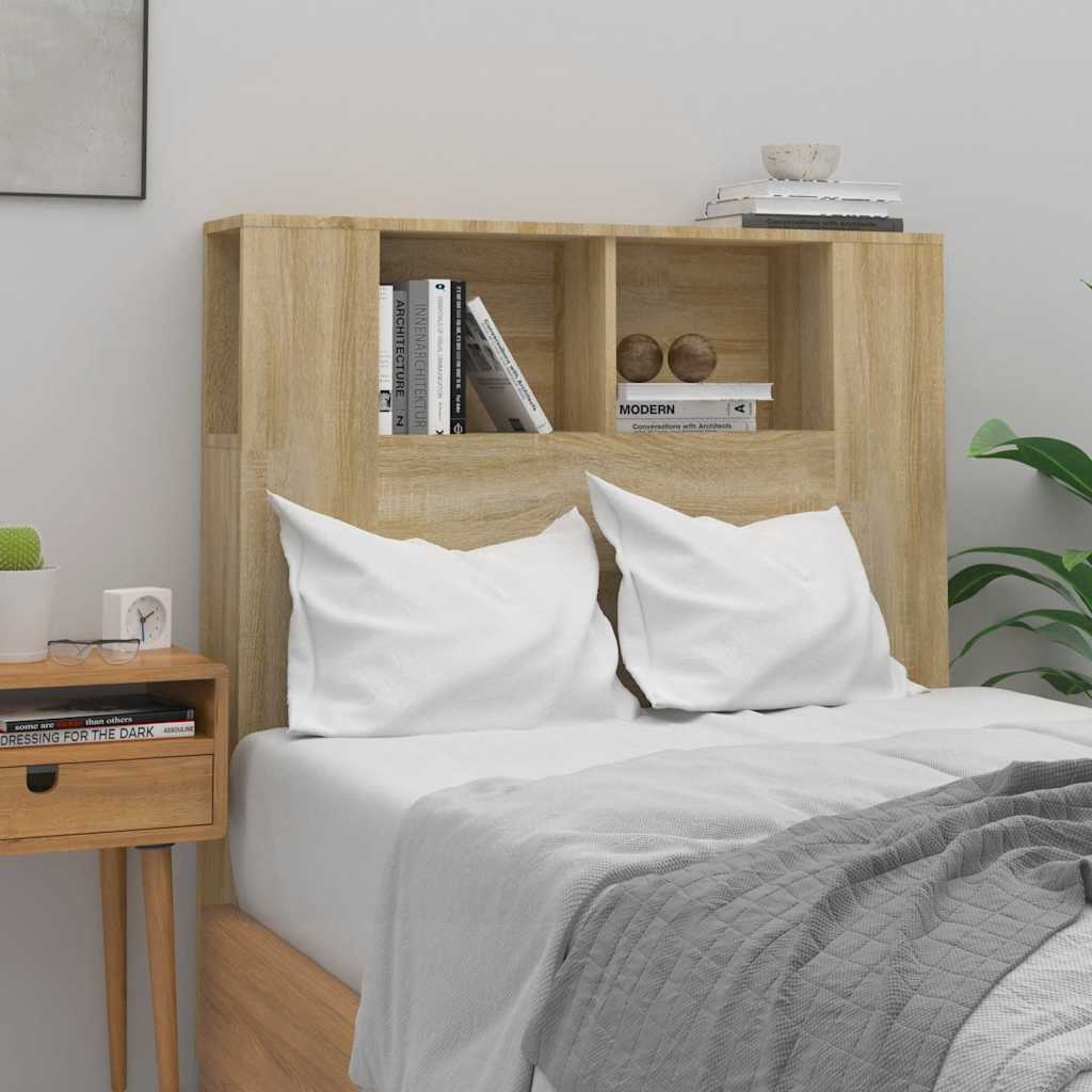 Headboard Cabinet | Sonoma oak | Engineered wood | Medium | Bed Headboard