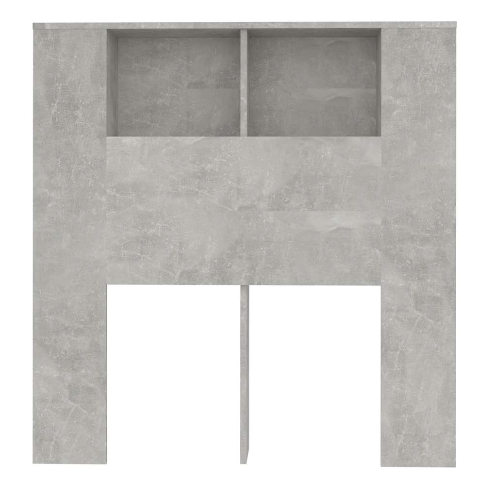 Headboard Cabinet | Concrete grey | Engineered wood | Medium