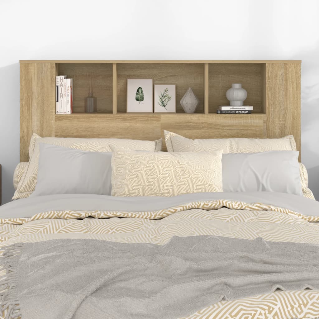 vidaXL Headboard Cabinet Sonoma Oak 140x18.5x104.5 cm