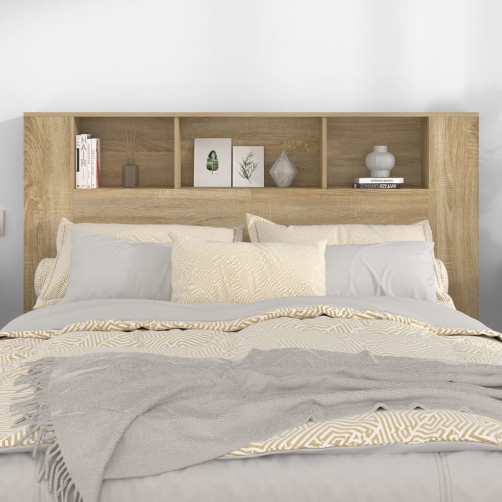 vidaXL Headboard Cabinet Sonoma Oak 160x18.5x104.5 cm