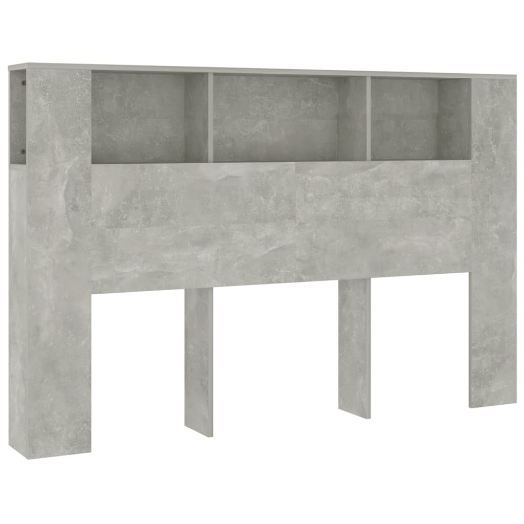 vidaXL Headboard Cabinet Concrete Grey 160x18.5x104.5 cm