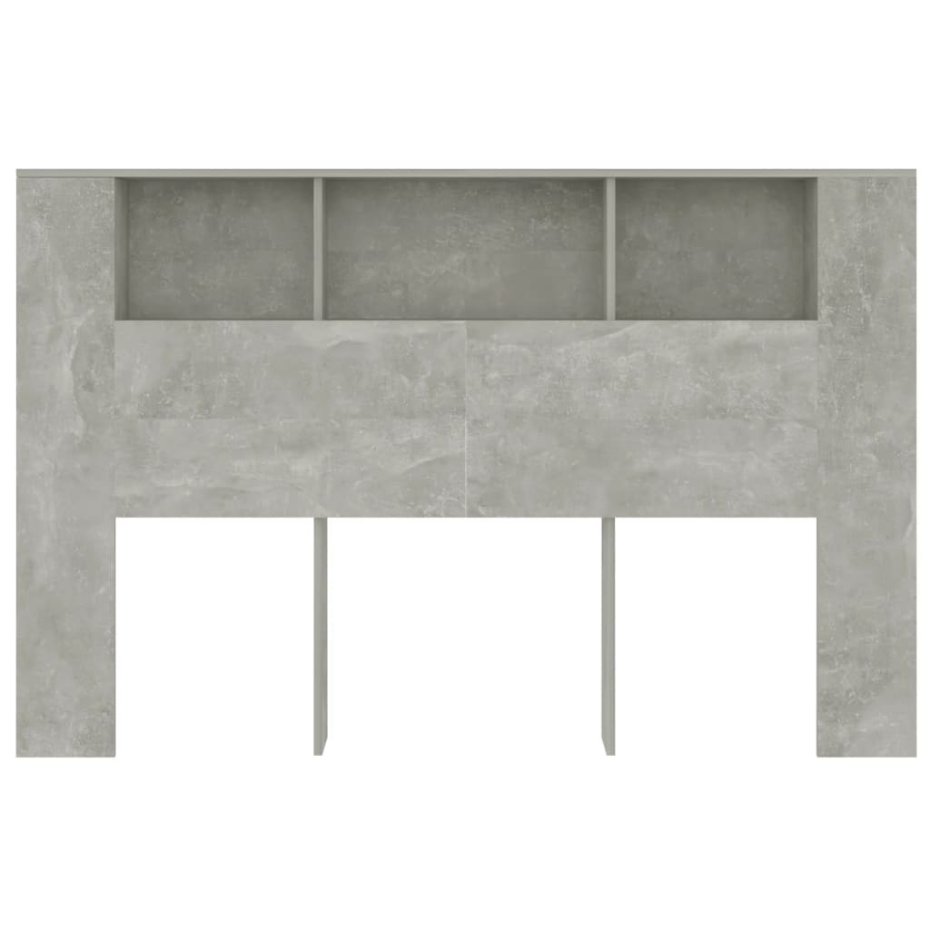 vidaXL Headboard Cabinet Concrete Grey 160x18.5x104.5 cm