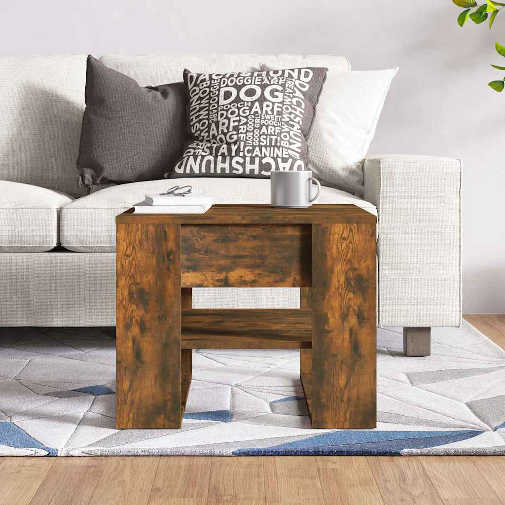 Coffee Table Smoked Oak 55,5x55x45 cm Engineered Wood