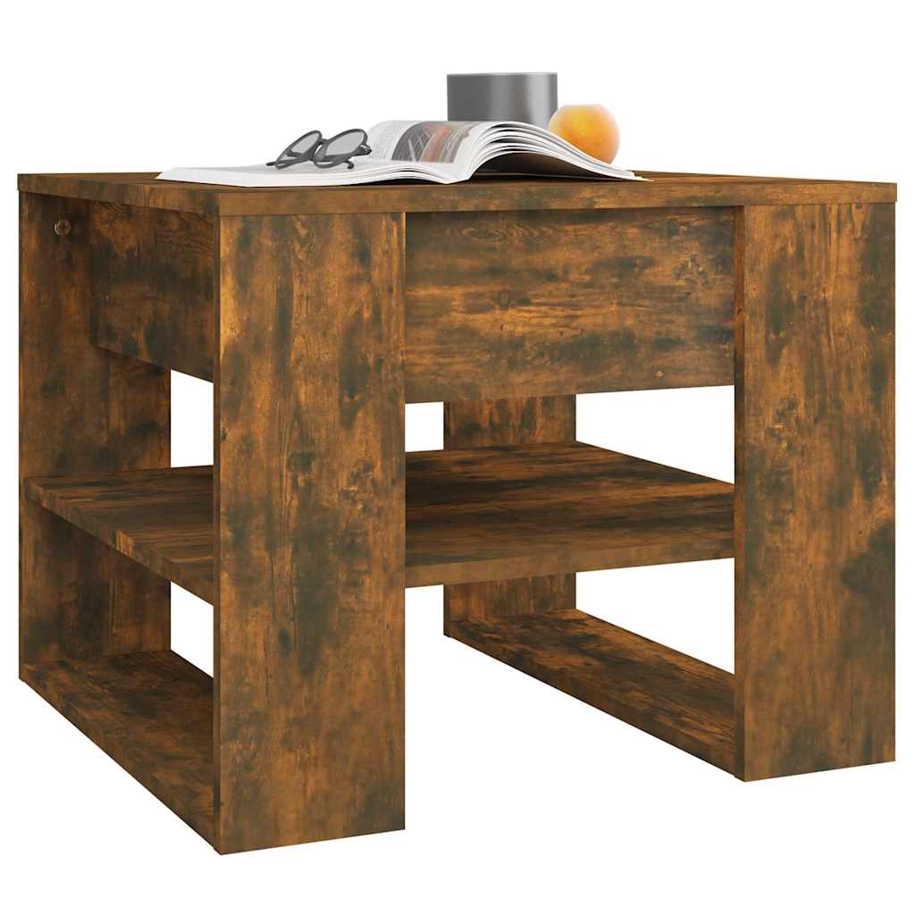 Coffee Table Smoked Oak 55,5x55x45 cm Engineered Wood