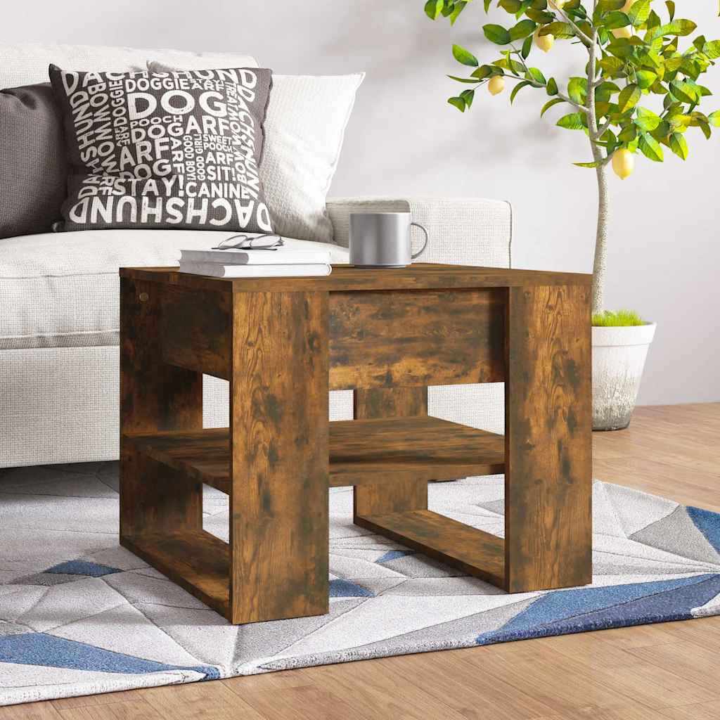 Coffee Table Smoked Oak 55,5x55x45 cm Engineered Wood