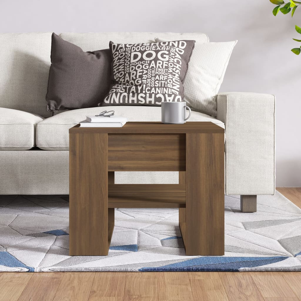 Coffee Table Brown Oak 55,5x55x45 cm Engineered Wood