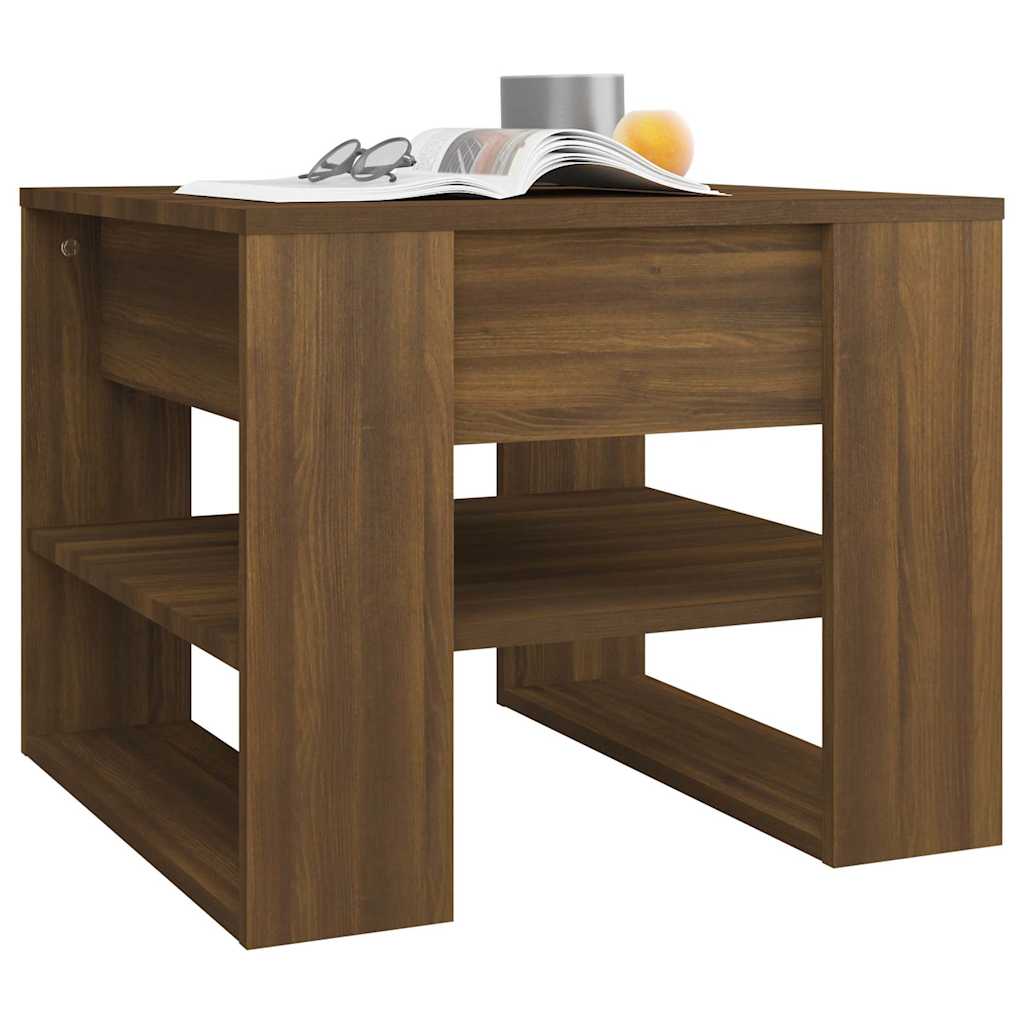 Coffee Table Brown Oak 55,5x55x45 cm Engineered Wood