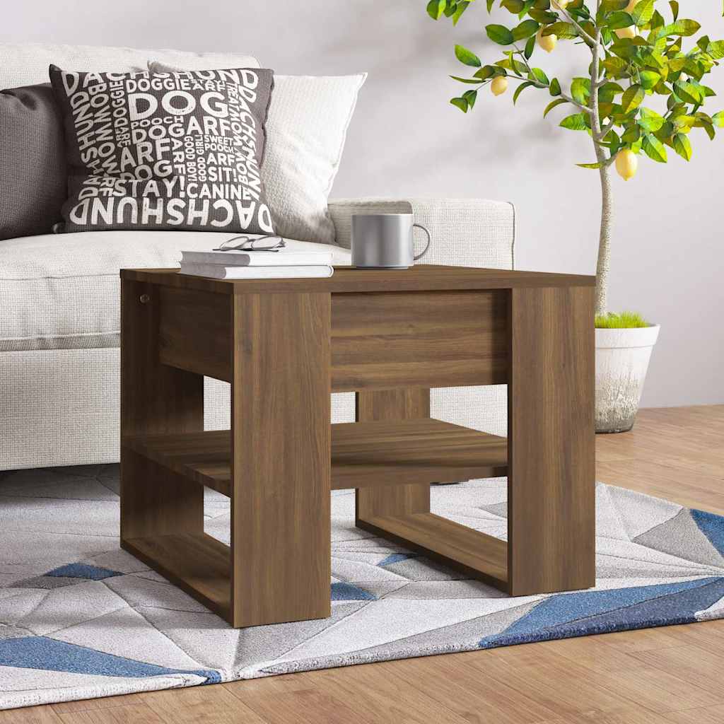 Coffee Table Brown Oak 55,5x55x45 cm Engineered Wood