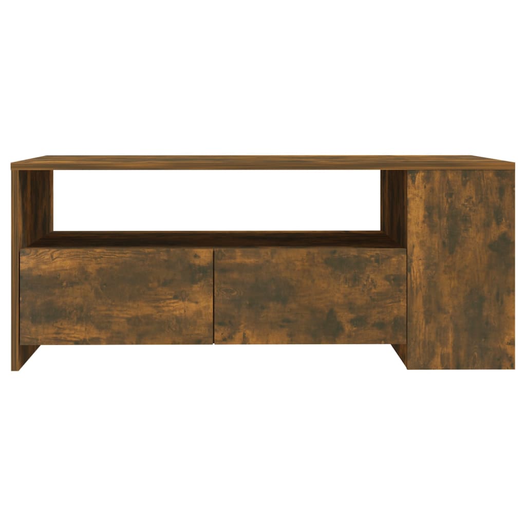 Coffee Table Smoked Oak 102x55x42 cm Engineered Wood